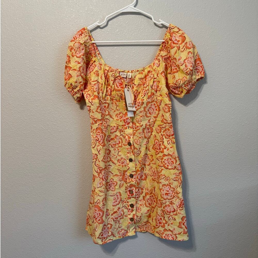 Billabong Far Away‎ Linen and Cotton Floral Mini Dress Size: M - NWT
